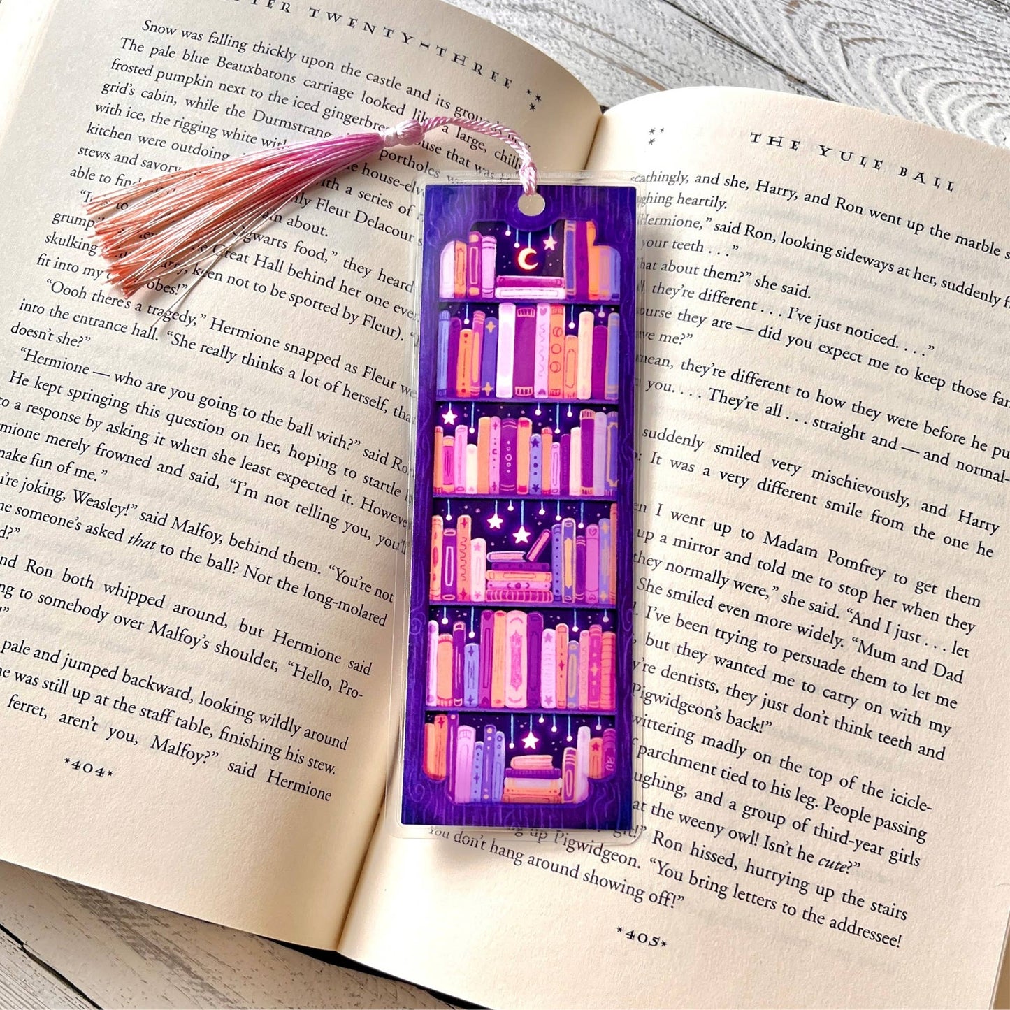 Dreamy Bookshelf Bookmark | Laminated + Optional Tassel