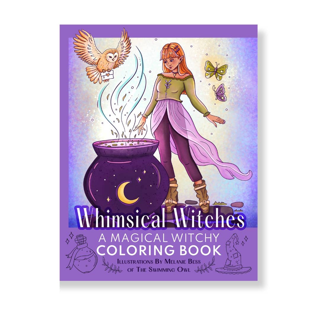 Whimsical Witches Coloring Book For Adults + Teens