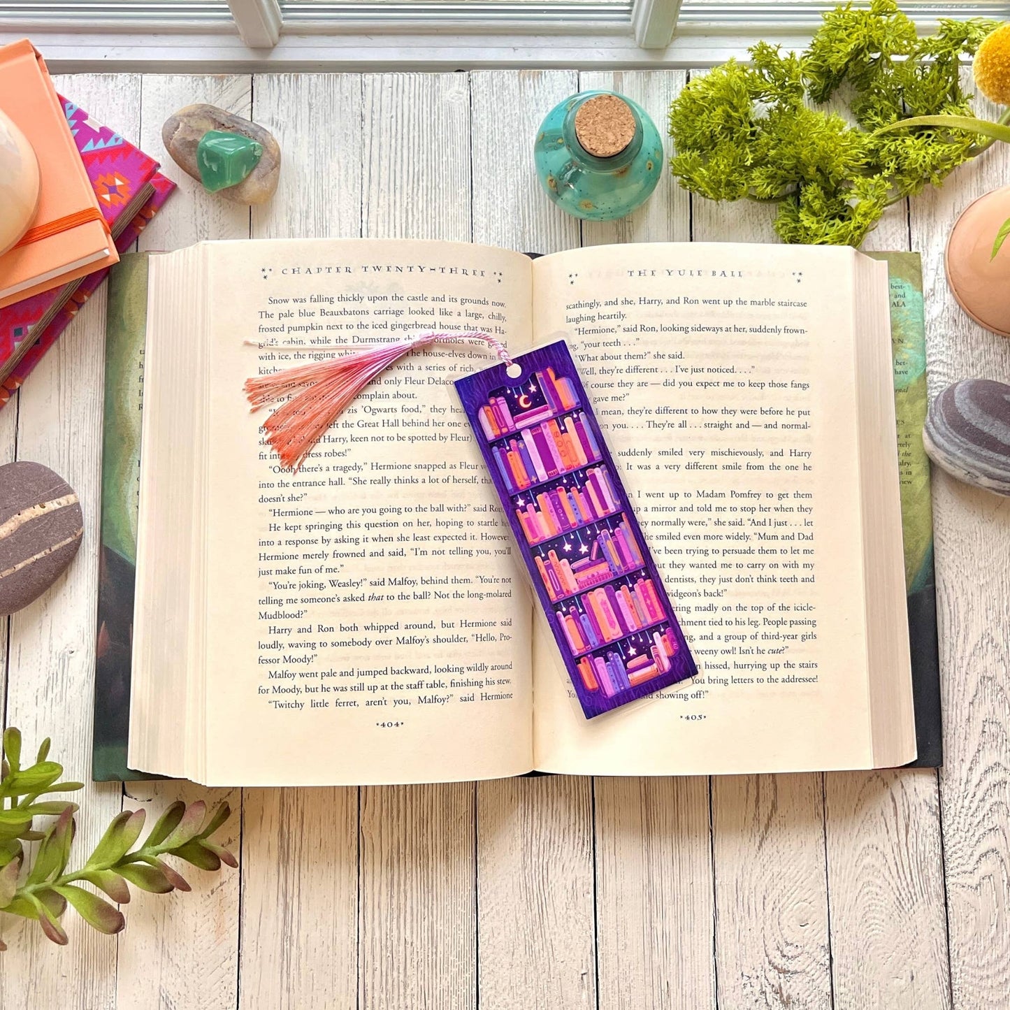 Dreamy Bookshelf Bookmark | Laminated + Optional Tassel