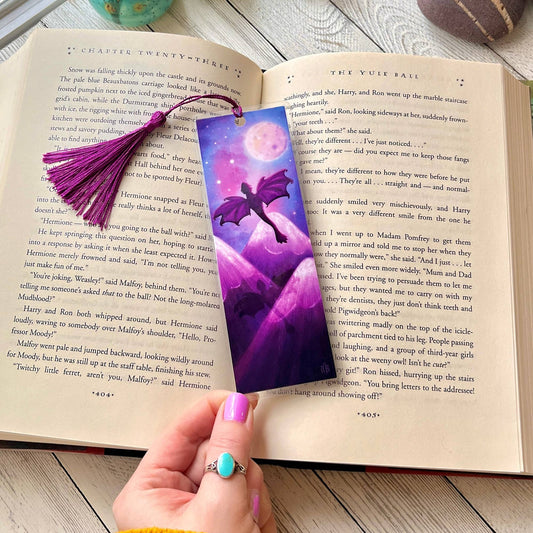 Dragon Bookmark | Laminated + Optional Tassel