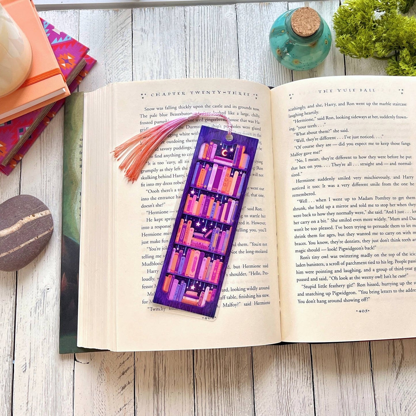 Dreamy Bookshelf Bookmark | Laminated + Optional Tassel