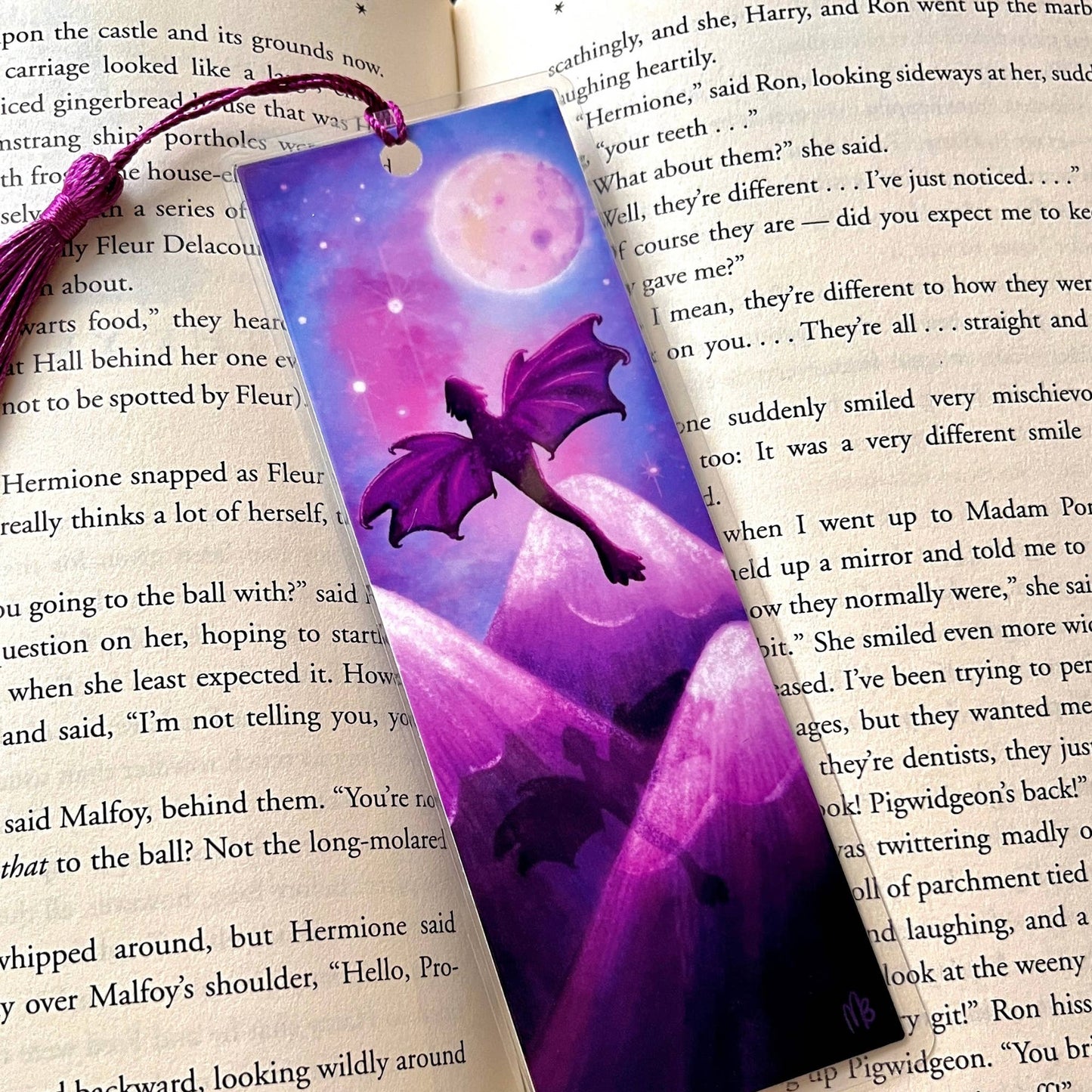 Dragon Bookmark | Laminated + Optional Tassel