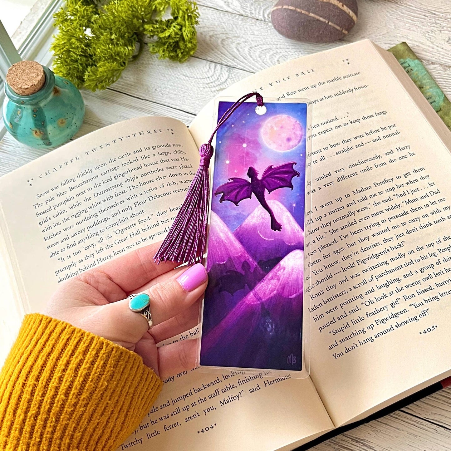 Dragon Bookmark | Laminated + Optional Tassel